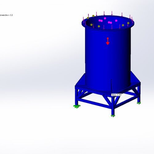 реактор 0,8м3- запас прочности при плотности 1,5